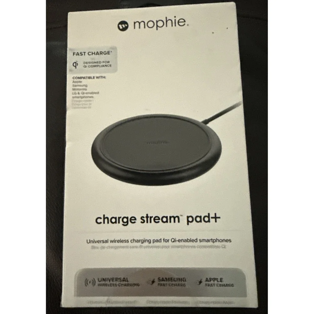 Mophie 10W Charge Stream Pad+ For Qi-Enabled Smartphones Black NEW‎